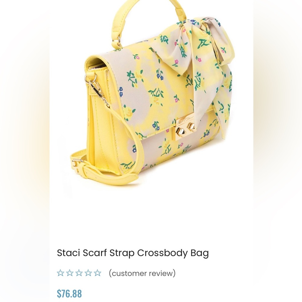 Yellow Betsey Johnson Staci Scarf Strap Crossbody Bag